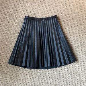 NWT j crew pleated leather skirt